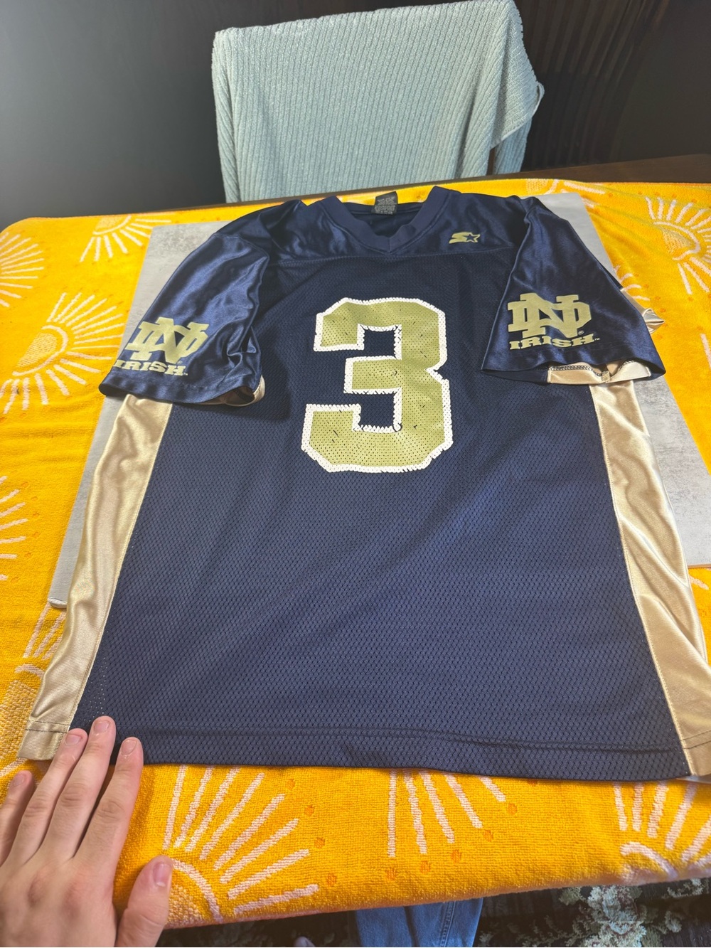 STARTER Navy Blue & Gold Notre Dame #3 Jersey